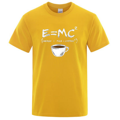EnergyMilk Coffee Printing Men Tshirt Casual Breathable Tsh