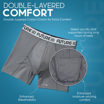 FUTURE ID Men’s Resilience Boxer Briefs 10-Pack – Breathable Cotton, No Ride-Up, Soft Stretch, All-Day Comfort Underwear