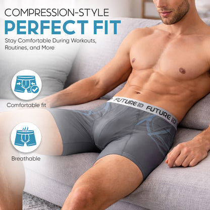FUTURE ID Men’s Resillience Boxer Briefs 4-Pack – Breathable Cotton, No Ride-Up, Soft Stretch, All-Day Comfort Underwear