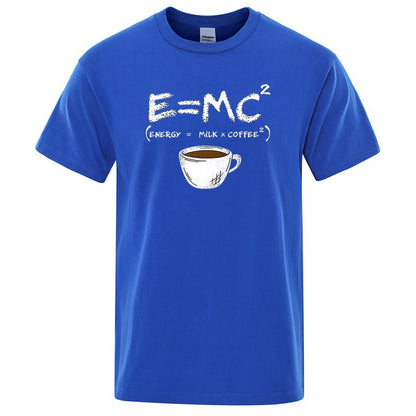 EnergyMilk Coffee Printing Men Tshirt Casual Breathable Tsh
