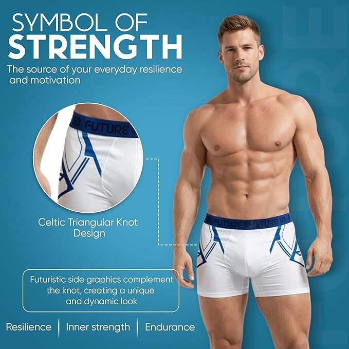 FUTURE ID Men’s Resillience Boxer Briefs 4-Pack – Breathable Cotton, No Ride-Up, Soft Stretch, All-Day Comfort Underwear